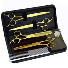 7" golden dog thinning scissors pet dog shears kit sharp edge dog grooming scissors cat cutting scissors pet grooming tools 2024 - compre barato