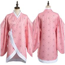 Demon Slayer: Kimetsu no Yaiba Kamado Nezuko Cosplay Costume Kimono Coat 2024 - buy cheap