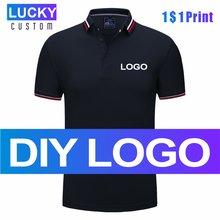 Men's Short Sleeve Polo Shirt Custom Print Embroidered LOGO Casual Business Shirt Solid Color Striped Lapel 4XL LUCKY Custom 2024 - buy cheap