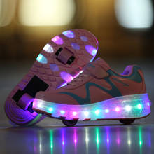 Children LED Light Shoes Kids Glowing Sneakers With Wheels Boy Girl Roller Skate Casual Shoes Adult Zapatillas Zapatos Con Rueda 2024 - buy cheap