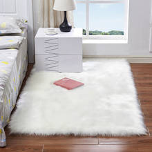 Роскошный прямоугольный квадратный мягкий коврик из искусственной овечьей шерсти, пушистый коврик, ковер из белого меха, ворсистый длинный ворс, домашний декор 2024 - купить недорого
