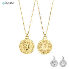 KIKICHICC 925 Sterling Silver Gold Queen Coins Pendant Long Chain Necklace 2021 Fashion Fine Jewelry Gift Women Styels Spring 2024 - buy cheap