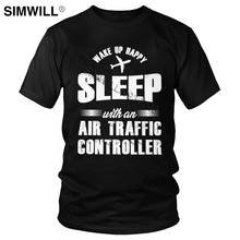 Мужская футболка с контроллером воздушного движения, хлопковая футболка с коротким рукавом, летная авиация самолета, самолет-боец, футболка, Одежда большого размера 2024 - купить недорого