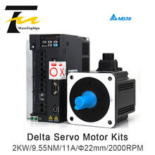 Motor servo drive delta 2kw varredura/ss, motor de 2000rpm + condutor servo + cabo de 3m 2024 - compre barato