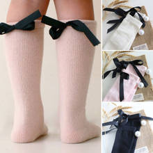 Sweet Toddler Kid Baby Girl Cotton Knee High Long Socks with Bow-knot Tights Stockings 2024 - buy cheap