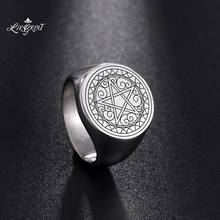 Anillo de acero inoxidable Supernatural para hombre, pentagrama, estilo Punk, Talismán, accesorio de gran tamaño 2024 - compra barato