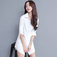 5XL White Wedding Nightwear Woman Sleepwear Seductive Boyfriend Shirt Sleep Tops Lingerie Home Clothing Loose Sleeping Shirt 2024 - buy cheap