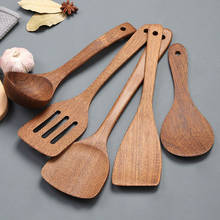 Wooden Kitchenware set Long handle Spatula Rice Scoop Vegetable Meat Cooking Shovel Mixing Spoons for Nonstick pan Kitchen Tools 2024 - buy cheap