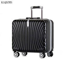 KLQDZMS 18 дюймов, чемодан для переноски, чемодан для путешествий, чемодан на колесах, женская сумка на колесах 2024 - купить недорого