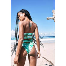 2021 Tie-Dye Green Swimsuit Sexy Hollow One Piece Swimwear Women Stroj Kapielowy Damskie Maio Biquini Bikini Badpak Dames 2024 - buy cheap