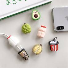 Cute Cartoon Avocado Milk USB Cable Data Line Cord Protector Cable Winder Cover For iPhone USB Charging Cable Accessories Case 2024 - buy cheap
