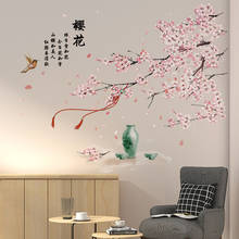 121*85cm flor de cerejeira adesivos parede sala estar quarto decalque retro cartaz auto adesivo flor decoração para casa 2024 - compre barato
