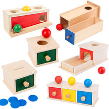 Wooden Montessori Preschool Early Education Kids Match Ball Round Rectangular Coin Box Drawer Game Teaching Aids Boys Girl Toys 2024 - buy cheap