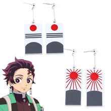 Anime Demon Slayer Kimetsu no Yaiba Kamado Tanjirou Cosplay prop earring Kamado Nezuko metal sun Earring gift 2024 - buy cheap