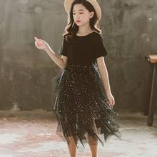Kids Summer Dress Baby Big Girls Sequined Layered Mesh Patchwork Dresses Clothes Kids Cotton Princess Dresses Girls Clothes 2024 - buy cheap