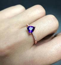 Natural And Real Amethyst  Gemstone Ring 925 Sterling Silver  Ring for Women Wedding Ring 2024 - buy cheap