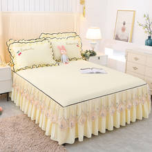 Colcha de encaje para cama, ropa de cama de algodón con fundas de almohada, a prueba de polvo, para cama tamaño Queen/King, 45cm, 3 uds. 2024 - compra barato