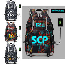 New bag SCP Foundation Backpack student schoolbag Men luminous Travel bags women USB bag 2024 - buy cheap