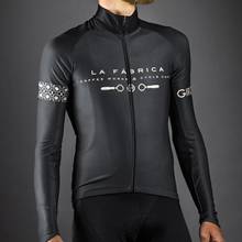 Black Cycling Clothing Winter Thermal Fleece Cycling Jersey top long sleeve bicycle jacket warm Maillot ciclismo hombre Invierno 2024 - buy cheap