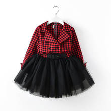 Xmas Gift Clothes Girls Dress Sweet Toddler Baby Girls Princess Dress Belt Shirt Tops Party Prom Tulle Plaid Dresses 3-7Y Outfit 2024 - buy cheap