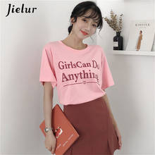 Jielur Print T-shirt Womens Summer Funny Korean T Shirt 2020 Preppy Sweet Short Sleeve Tshirt Mujer Fashion Casual Tee Top Femme 2024 - buy cheap