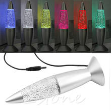 USB MultiColor Changing Lava Lamp LED Glitter Mood Night Light Party Decoration 2024 - buy cheap