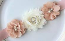 Flower Sash Belt Beige Bridal Dress Wedding Gown Satin Ribbon Waist Belt Maternity Gender Reveal Flower Girl Prom 2024 - buy cheap