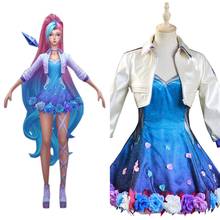Lol kda serafine fantasia feminina vestido fantasia dia das bruxas carnaval 2024 - compre barato