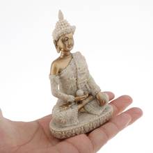 Estatua de Buda Fengshui sentado, figuritas de piedra arenisca natural de 11cm, decoración Vintage para el hogar, Meditación Zen de Yoga 2024 - compra barato