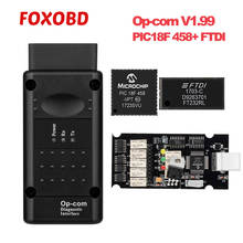 Op Com V1.99 PIC18F458/чип FTDI диагностический инструмент Can Bus для Opel OBD2 Авто сканер Op-Com 1,99 canbus OBDII Opcom 2024 - купить недорого