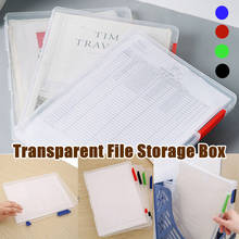 Caixa de armazenamento transparente a4, caixa de plástico transparente para documentos, estojo para escritório, papelaria, contêineres, dropshipping 2024 - compre barato