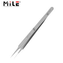 MILE Ultra Precision Tweezers Stainless Steel Curved Straigh FlywireTweezers Pliers with Fine Tip Supper Sharp Needle 2024 - buy cheap