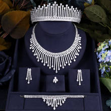 janekelly Luxury cubic zirconia necklace bracelet earrings and ring 4pcs dubai full jewelry set for women,bridal dress dinner 2024 - buy cheap
