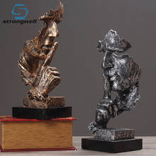 Strongwell Home Decoration Abstract Silence Is Gold Statue Resin Modern Art Sculpture Figurine Desk Decoration Housewarming Gift 2024 - buy cheap