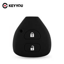 KEYYOU 2 Button Silicone Car Key Cover Case For TOYOTA Corolla Hilux Vitz Rav4 Aqua Camry Remote Key Case Shell Cover Bag Holder 2024 - buy cheap