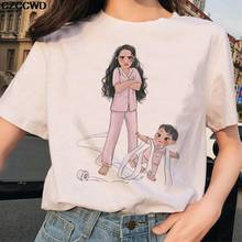 Camiseta con estampado de "Super Mom" para mujer, blusa blanca con estampado de "Mother's Love", playera Harajuku, ropa informal Vogue, camisetas streewear 2020 2024 - compra barato