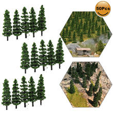 50pcs 1:150 Model Train Trees N Scale 50mm TC50 Railway Modeling Plastic Green Trees 2024 - buy cheap