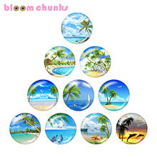 beach coconut tree 10pcs mixed 12mm/18mm/20mm/25mm Round photo glass cabochon demo flat back Making findings S2534 2024 - buy cheap