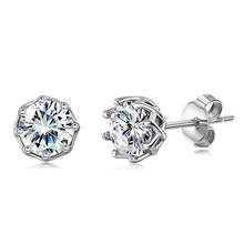 ZEMIOR Authentic 925 Sterling Silver Classic Clear Cubic Zircon Small Stud Earrings For Women Anniversary Fine Jewelry Hot Sale 2024 - buy cheap