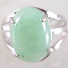 Finger Ring For Woman Natural Stone Gem Oval Beaded Ring  Green Aventurine Ring Adjustable Jewelry Gift 1Pcs  Z186 2024 - buy cheap