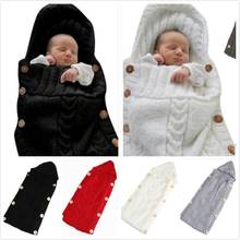 Newborn Baby Swaddle Blanket Toddler Knit Hooded Cap Sleeping Bag Stroller Wrap 2024 - buy cheap