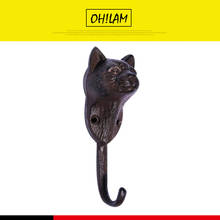 Cat Cast Iron Key Hook Iron Decorative Wall Mounted Key Hook Wall Hook Jewelry Holder Apron Hanger Metal Animal Hooks Home Decor 2024 - buy cheap