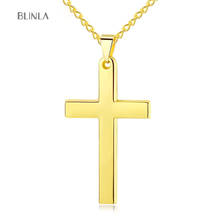 Colgante de cruz de Jesús para mujer, collar de acero inoxidable, Color dorado y negro, joyería Pendentif Croi 2024 - compra barato