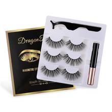 Three Pairs Of 3D Magnetic Eyeliner False Eyelashes and Tweezers Set Easy to Use Smooth Liquid Eye Liner Durable Resuable TSLM1 2024 - buy cheap