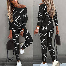 Pant Suits Letter Women's Casual Fashion Printed Bat Sleeve Trousers Casual Sports Women's Suit Спортивный Костюм Женский 2024 - buy cheap