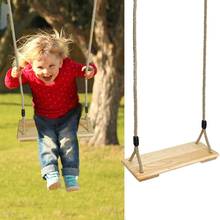 Columpio de madera con cuerda para niños y adultos, casa de juegos para interiores y exteriores, columpios de jardín al aire libre 2024 - compra barato