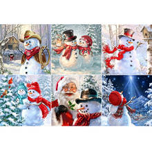 Pintura de diamantes 5D de Papá Noel, muñeco de nieve, Kit de punto de cruz, bordado completo, mosaico artístico, imagen de diamantes de imitación, regalo de Navidad 2024 - compra barato