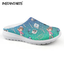 INSTANTARTS-Sandalias gradientes con estampado de enfermera para mujer, zapatos de verano, calzado de Hospital, médico, fisioterapia, de malla 2024 - compra barato