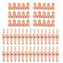 60pcs Extended Long Plasma Cutter Kit Tip Electrode & Nozzles Red Copper For PT31 LG40 40A Cutting Welding Torch Mayitr 2024 - compre barato