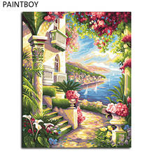 Paintboy quadros quadros pintura por números seascape handwork lona pintura a óleo decoração para casa sala de estar gx9862 2024 - compre barato